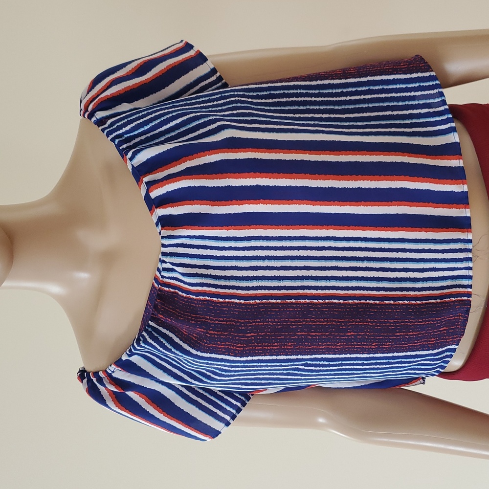 Off-The-Shoulder Patriotic Crop